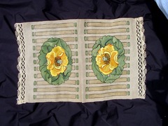 Folded in center to show close-up of both ends together.